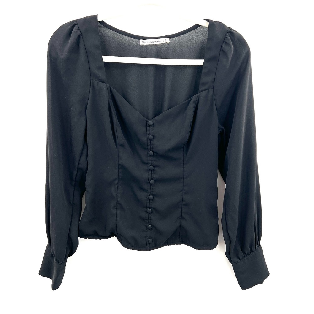 Abercrombie & Fitch whimsigoth dark cottagecore romantic corset top black‎ S
